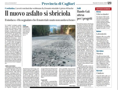Unione Sarda del 10 ottobre 2023