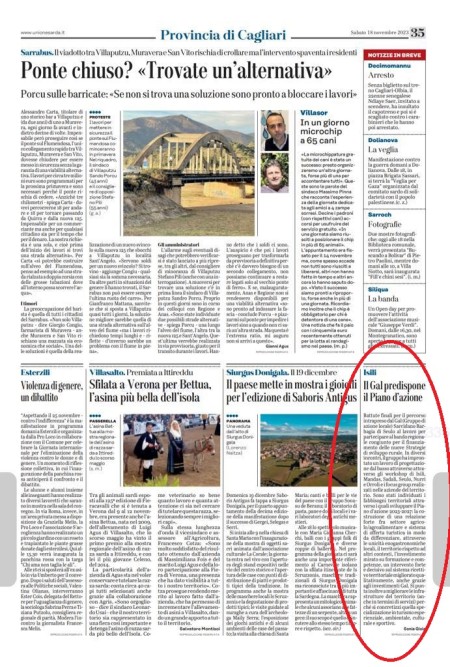 Unione Sarda del 18 novembre 2023